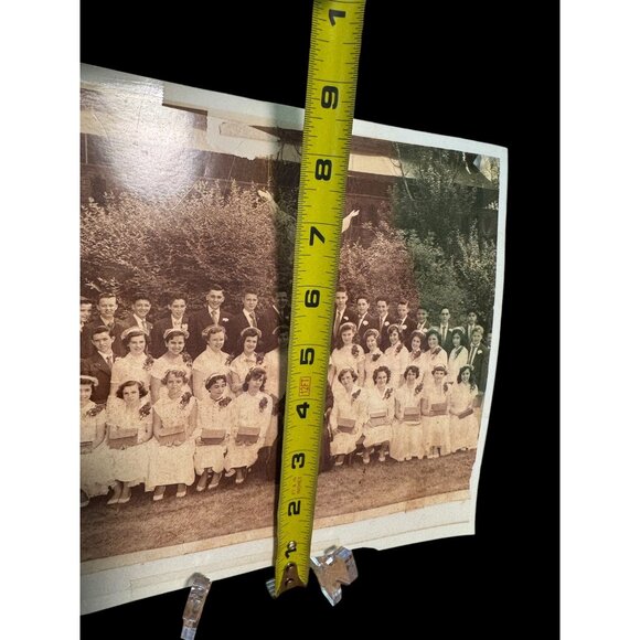 Vintage  Copy 1950s Communion Group Photo With Priest & Jesus Statue Kodak Paper - Picture 7 of 7